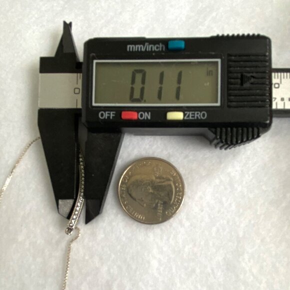 Hearts Of Pandora Sterling Silver 925 ALE CZ Curved Bar Necklace Adjustable 20" - Picture 16 of 16